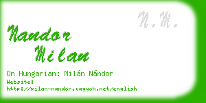 nandor milan business card